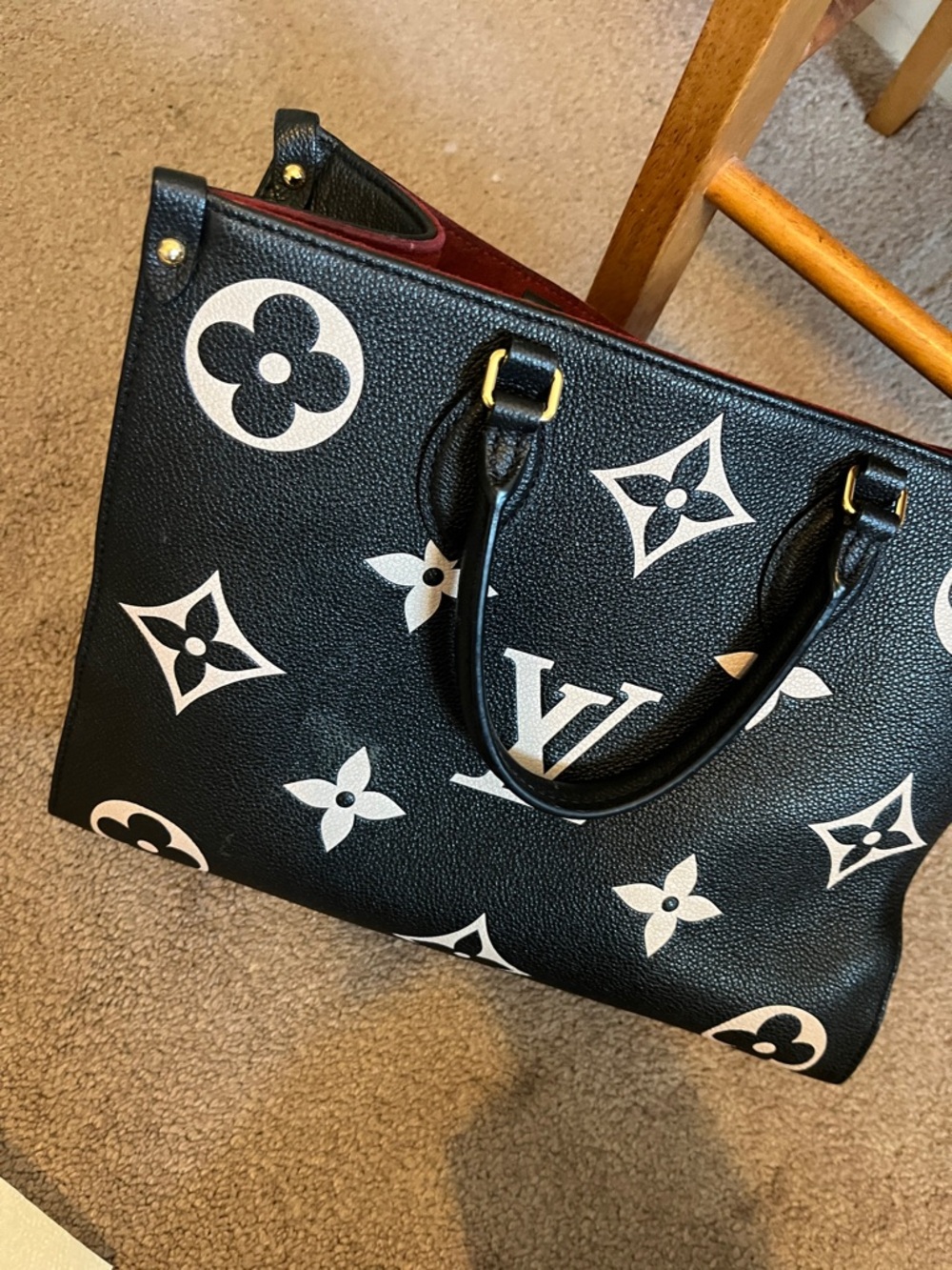 Louis Vuitton Black and White Monogram Large Tote